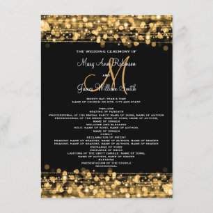 Hochzeitsprogramm Party Funken Gold Einladung