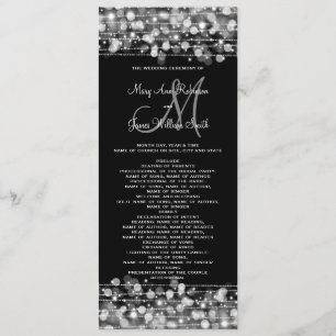 Hochzeitsprogramm Party Funken Silber Einladung