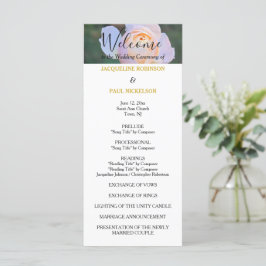Hochzeitsprogramm Pastel Pink Roses Gold NAMES Programm