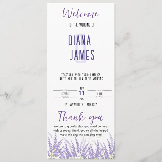 Hochzeitsprogramm Programm (Vorderseite)