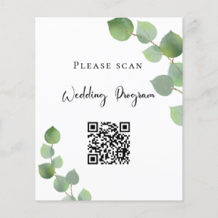 Hochzeitsprogramm QR Code Eukalyptus Grüne