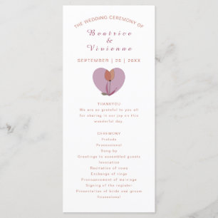 Hochzeitsprogramm Rosa Liebe Blume Programm