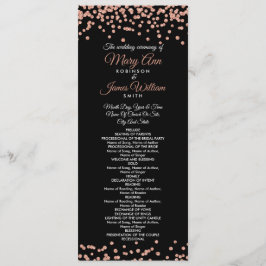 Hochzeitsprogramm Rose Gold Glitzer Confetti Black Programm