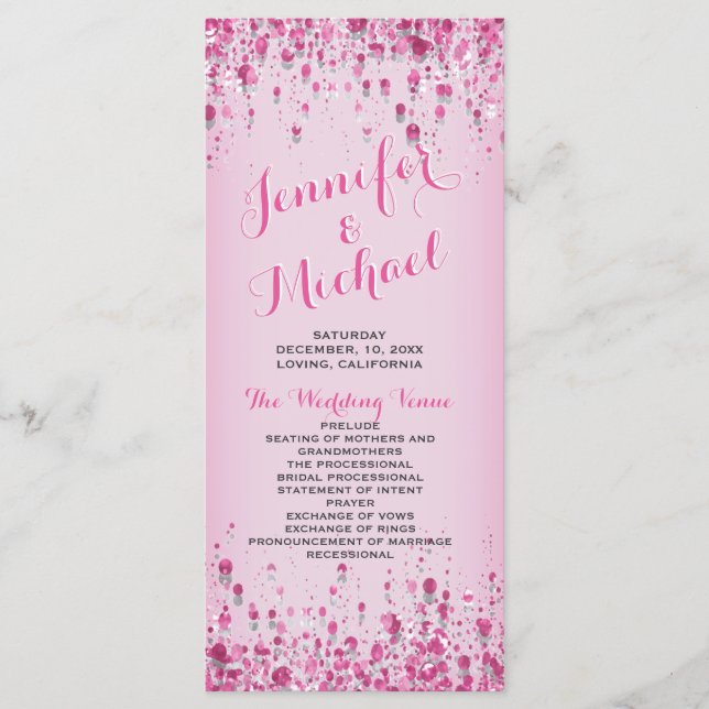 Hochzeitsprogramm | Rose Petal Pink Programm (Vorderseite)