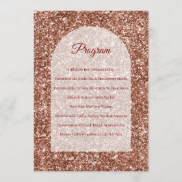 Hochzeitsprogramm Roségold Zeremonie Gebogener Gli Programm
