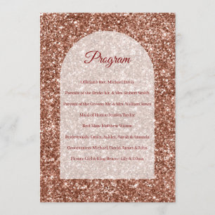 Hochzeitsprogramm Roségold Zeremonie Gebogener Gli Programm