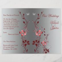 Hochzeitsprogramm Rot und Silber