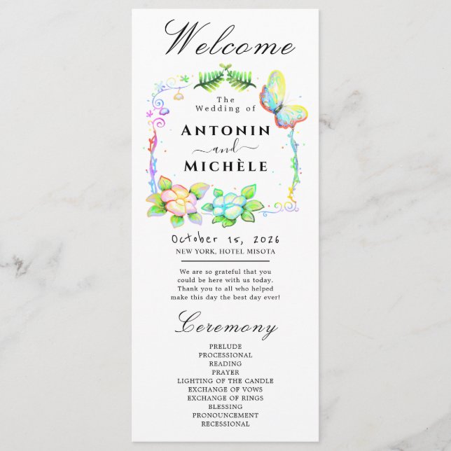 Hochzeitsprogramm Rustic Earth Florals Programm (Vorderseite)