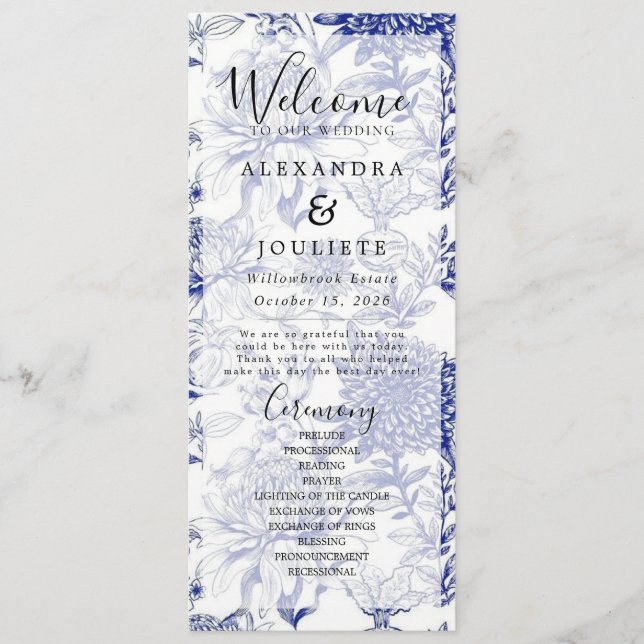 Hochzeitsprogramm Rustic Earth Florals Programm (Vorderseite)