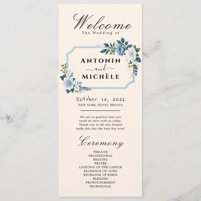 Hochzeitsprogramm Rustic Earth Florals Programm (Vorderseite)