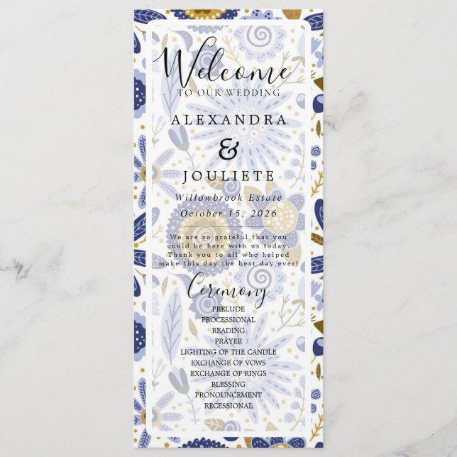 Hochzeitsprogramm Rustic Earth Florals Programm (Vorderseite)