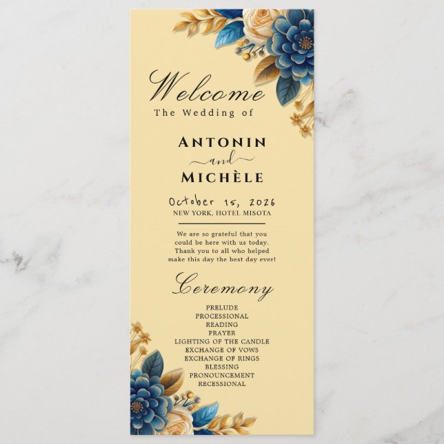 Hochzeitsprogramm Rustic Earth Florals Programm (Vorderseite)