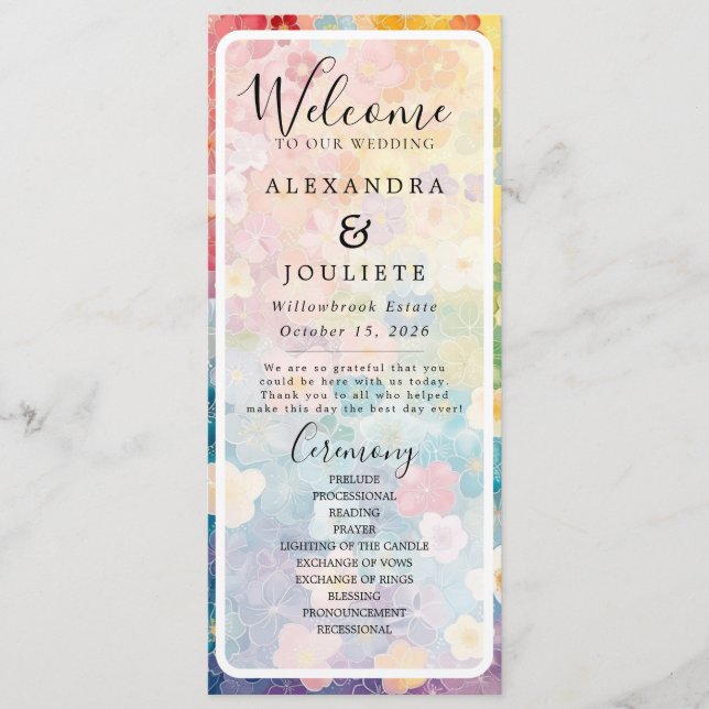 Hochzeitsprogramm Rustic Earth Florals Programm (Vorderseite)