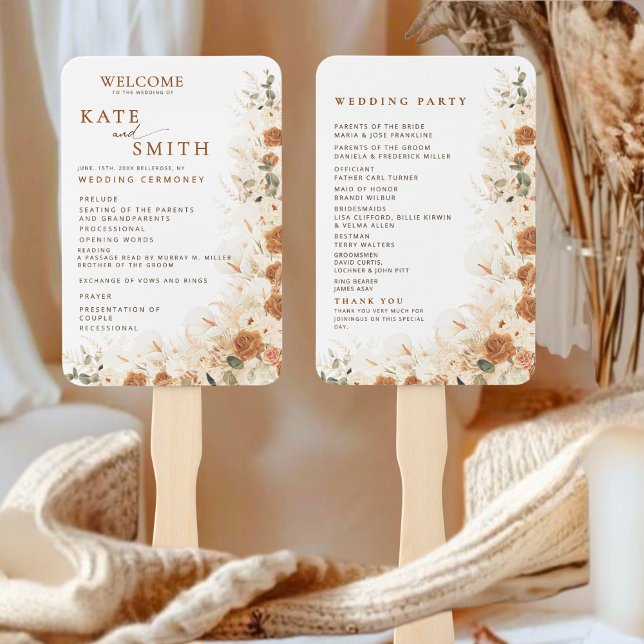 Hochzeitsprogramm | Rustikale Blumenzeremonie Hand Fächer (Von Creator hochgeladen)