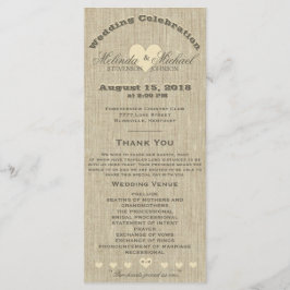 Hochzeitsprogramm Rustikale Linen Programm