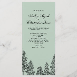 Hochzeitsprogramm, rustikaler Pinienbaum - Grün Programm