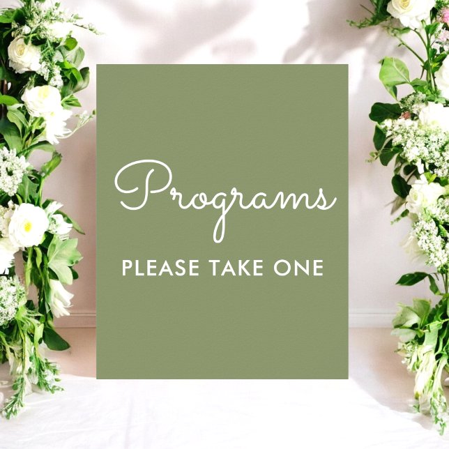 Hochzeitsprogramm Sage Green Schild Poster (Von Creator hochgeladen)