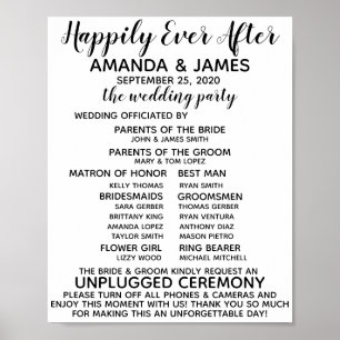Hochzeitsprogramm/Schild für Ausgeschaltet Poster