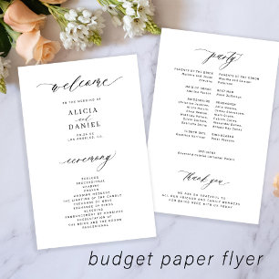 Hochzeitsprogramm schlicht schwarz weiß elegant