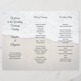 Hochzeitsprogramm Seacoast Foto Template dreimal