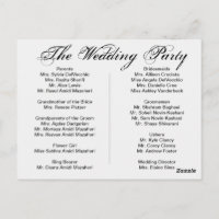 Hochzeitsprogramm, Seite 1 von 2.