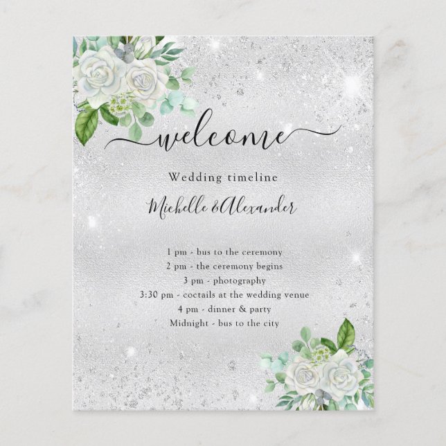 Hochzeitsprogramm Silberblumen (Vorne)