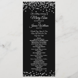 Hochzeitsprogramm Silver Imitats Glitzer Confetti  Programm