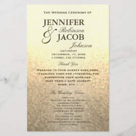 Hochzeitsprogramm | Soft Gold Glitzer Look