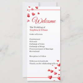 Hochzeitsprogramm Soft Pink Hearts
