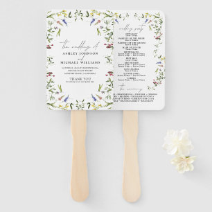 Hochzeitsprogramm "Summer Wildblume Calligraphy" Fächer