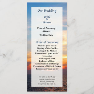 Hochzeitsprogramm "Sunrise at Sea" Programm