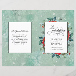 Hochzeitsprogramm "Watercolor Holly and Berrie Fol