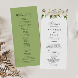 Hochzeitsprogramm "White Winter Peony Floral" Programm