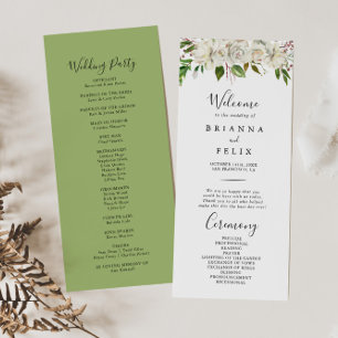 Hochzeitsprogramm "White Winter Peony Floral" Programm