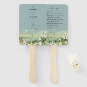 Hochzeitsprogramm Wildblume Mountain Landscape Fächer