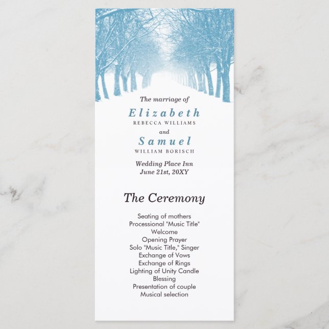 Hochzeitsprogramm Winterbaumweg Programm (Vorderseite)