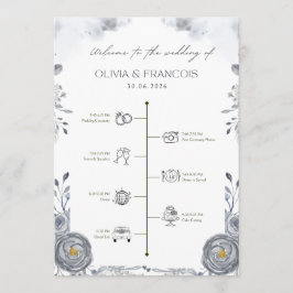 Hochzeitsprogramm Zeitplan – Elegante Florale Zere Programm