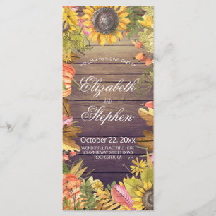 Hochzeitsprogramme Autumn Maple Blätter Pumpkins W Programm