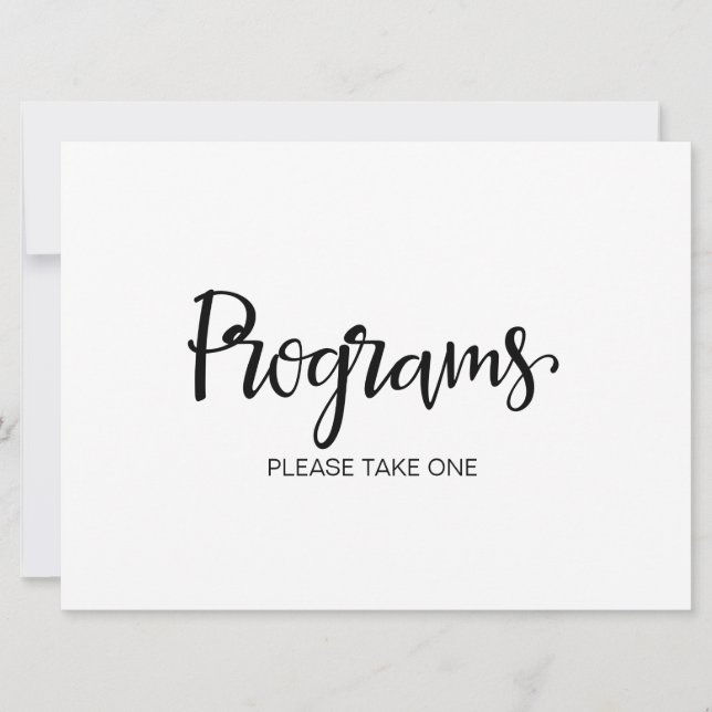 Hochzeitsprogramme Bitte nehmen Sie ein Zeichen Einladung (Vorderseite)