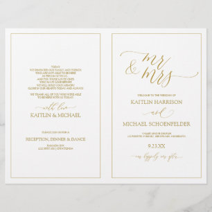 Hochzeitsprogramme Elegante Skinny Calligraphy (Go