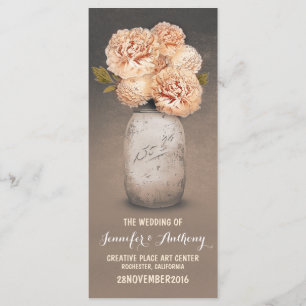 Hochzeitsprogramme für gemalte Mason Programm