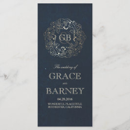 Hochzeitsprogramme für Gold und Navy Programm