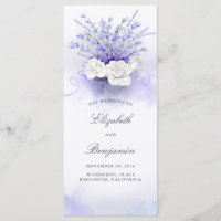 Hochzeitsprogramme für Lavendel und Weiße Rosen