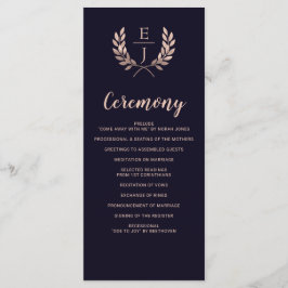 Hochzeitsprogramme für Navy Rose Programm