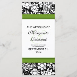 Hochzeitsprogramme für Schwarz-Weiß-Blume Programm