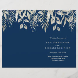Hochzeitsprogramme für Silber und Navy