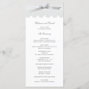 Hochzeitsprogramme für Spitzen und Ribbon Programm