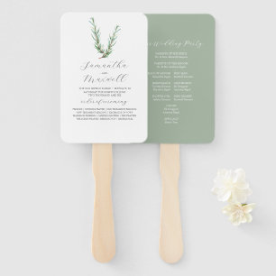 Hochzeitsprogramme für Wasserfarben Rosemary Green Fächer