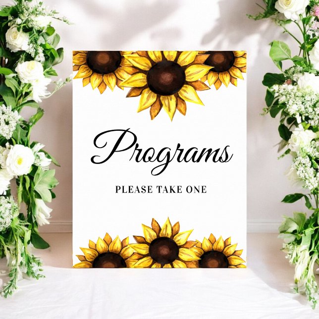Hochzeitsprogramme Gelb Weiße Sonnenblume Poster (Von Creator hochgeladen)