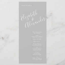 Hochzeitsprogramme in hellgelben und grauen Rose Menükarte